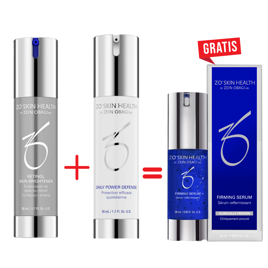 Retinol Skin Brightener + Daily Power Defense = Gratis Firming Serum