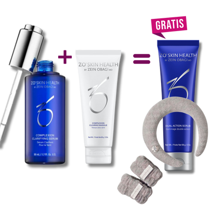 ZO Complexion Clarifying Serum + Clearing Masque + gratis Dual Action Scrub-sett