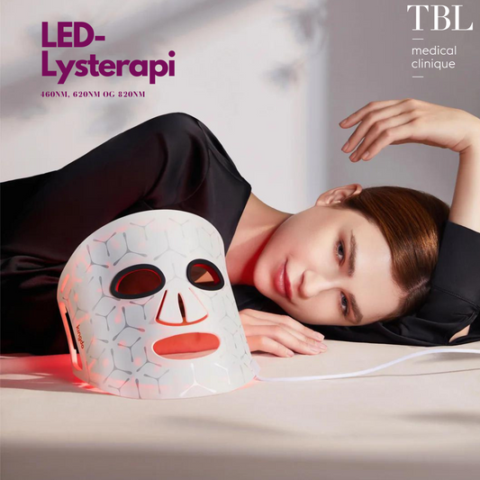 LED-Maske med 3 bølgelengder (460nm, 620nm og 820 nm)