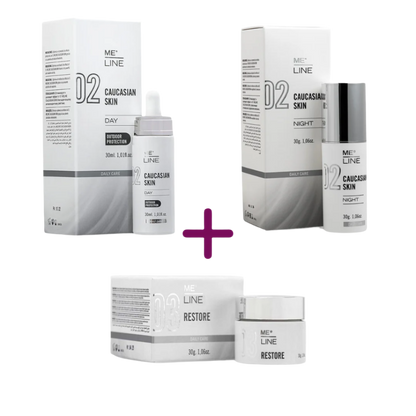 MeLine Caucasian KIT (02 Day + 02 Night + Restore Cream)