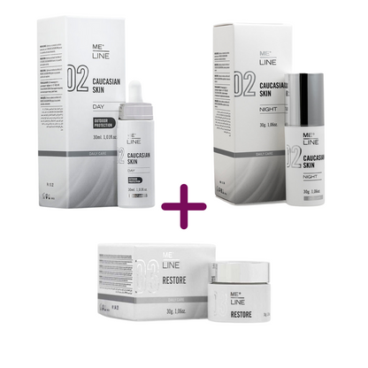MeLine Caucasian KIT (02 Day + 02 Night + Restore Cream)
