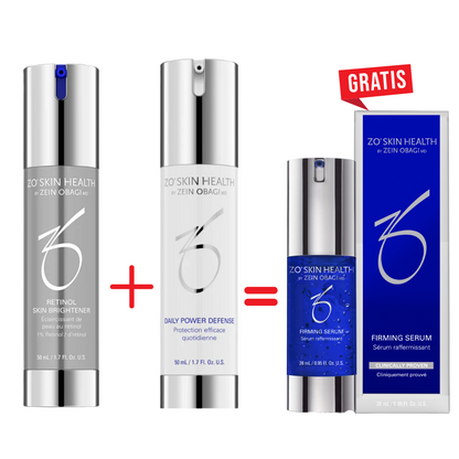 Retinol Skin Brightener + Daily Power Defense = Gratis Firming Serum
