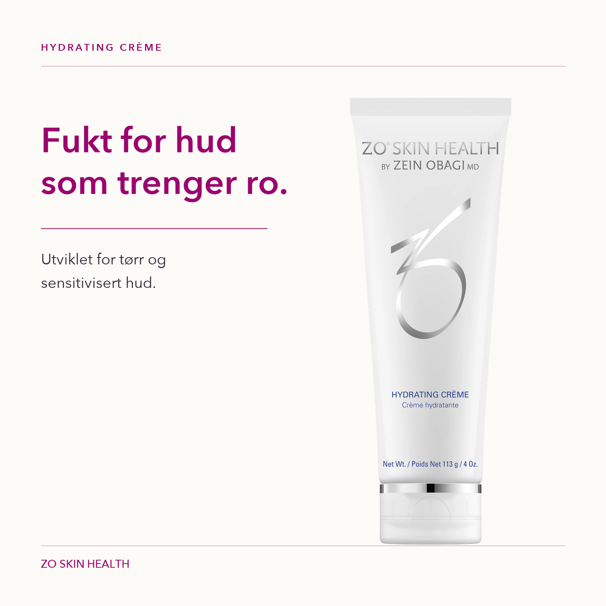 Hydrating Crème – fukt for hud som trenger ro, utviklet for tørr og sensitivisert hud